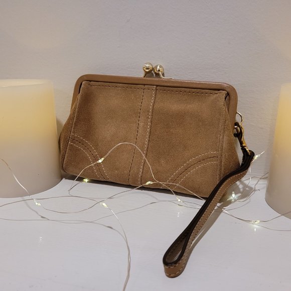 COACH Suede Clutch Wristlet - NEW - Picture 2 of 6